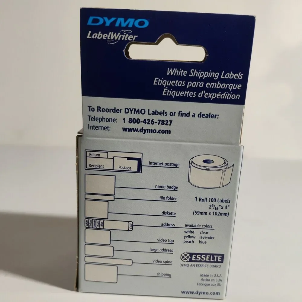 DYMO LabelWriter White Shipping Labels OEM Starter Roll 100 2 5/16